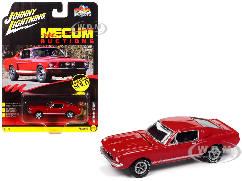 1967 Shelby Gt-350 Red Mecum Auctions 1/64 By Johnny Lightning Jlpc015-Jlsp393