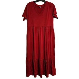 Medium Perfectshe Red Summer/fall casual Vneck dress - Picture 1 of 5