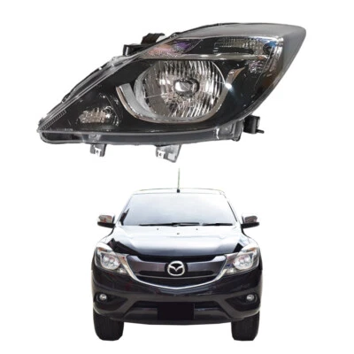 LH LEFT BLACK BODY HEADLIGHTS For MAZDA BT-50 UTE 2012-2019 PR SOCKET INCLUDED - Image 1 of 4