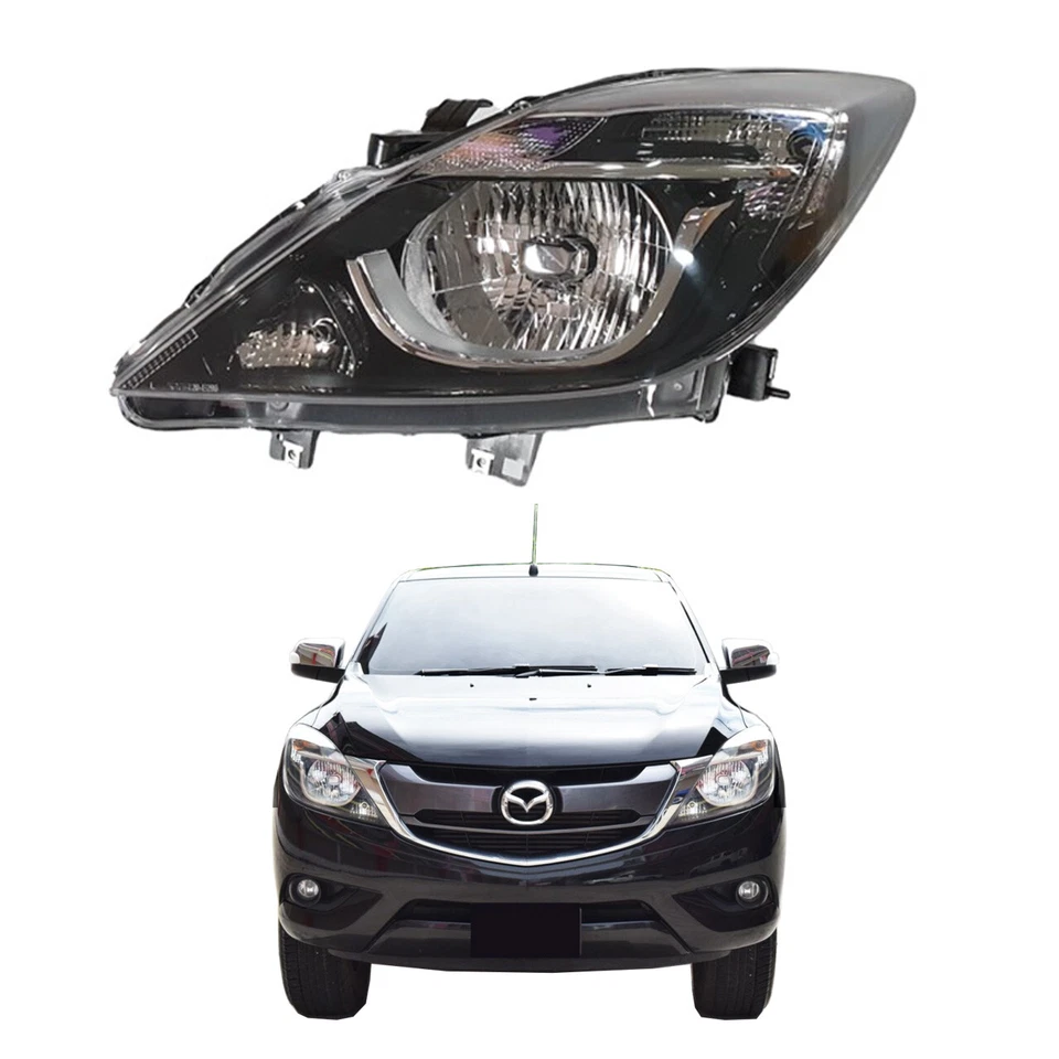 LH LEFT BLACK BODY HEADLIGHTS For MAZDA BT-50 UTE 2012-2019 PR SOCKET INCLUDED - Image 1 of 4