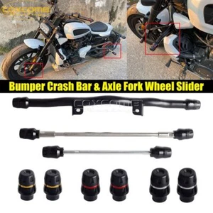 Bumper Crash Bar for Harley Sportster S RH1250S & Axle Fork Wheel Slider 2021-23 - Picture 1 of 24