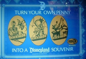 DISNEY 60° PENNY RAME PRESSATO 3 PEZZI 85-94 DECENNIO SET 6 PENSIONATI DISNEYLAND - Foto 1 di 3