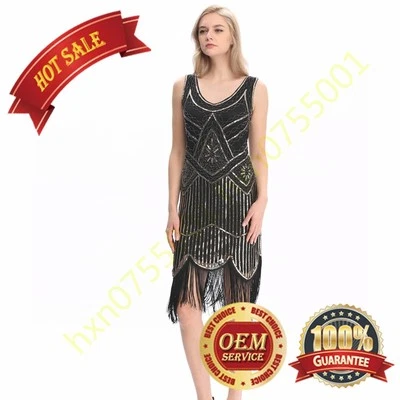 1920s Flapper Dress Headband Gatsby Vintage Style Look Sequin 20s Size 4-20 - Image 1 of 4