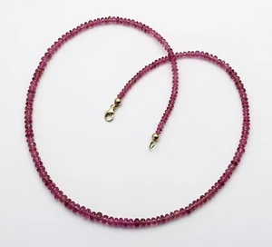 Rubellite Chain - Pink Red Tourmaline Rondelle Necklace in 44.5cm Length - Picture 1 of 2