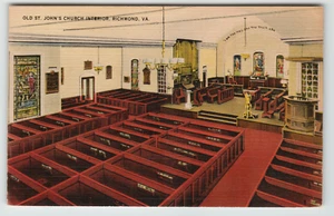 Postkarte Innenraum der alten St. John's Church in Richmond, VA. - Bild 1 von 2