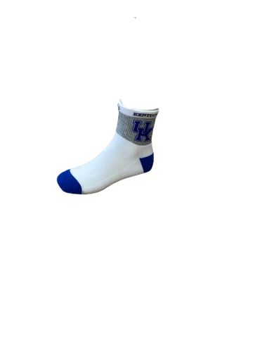 kentucky wildcats college socks white with grey and blue quarter Cover