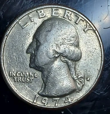 Another 1974 D Mint Washington Quarter Dollar W/Several Errors ...Filled D.... - Image 1 of 4