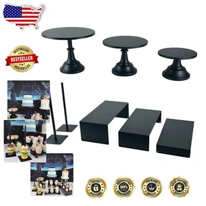 Versatile 8-Piece Metal Dessert Display Set - Perfect for Parties & Weddings - Picture 1 of 9