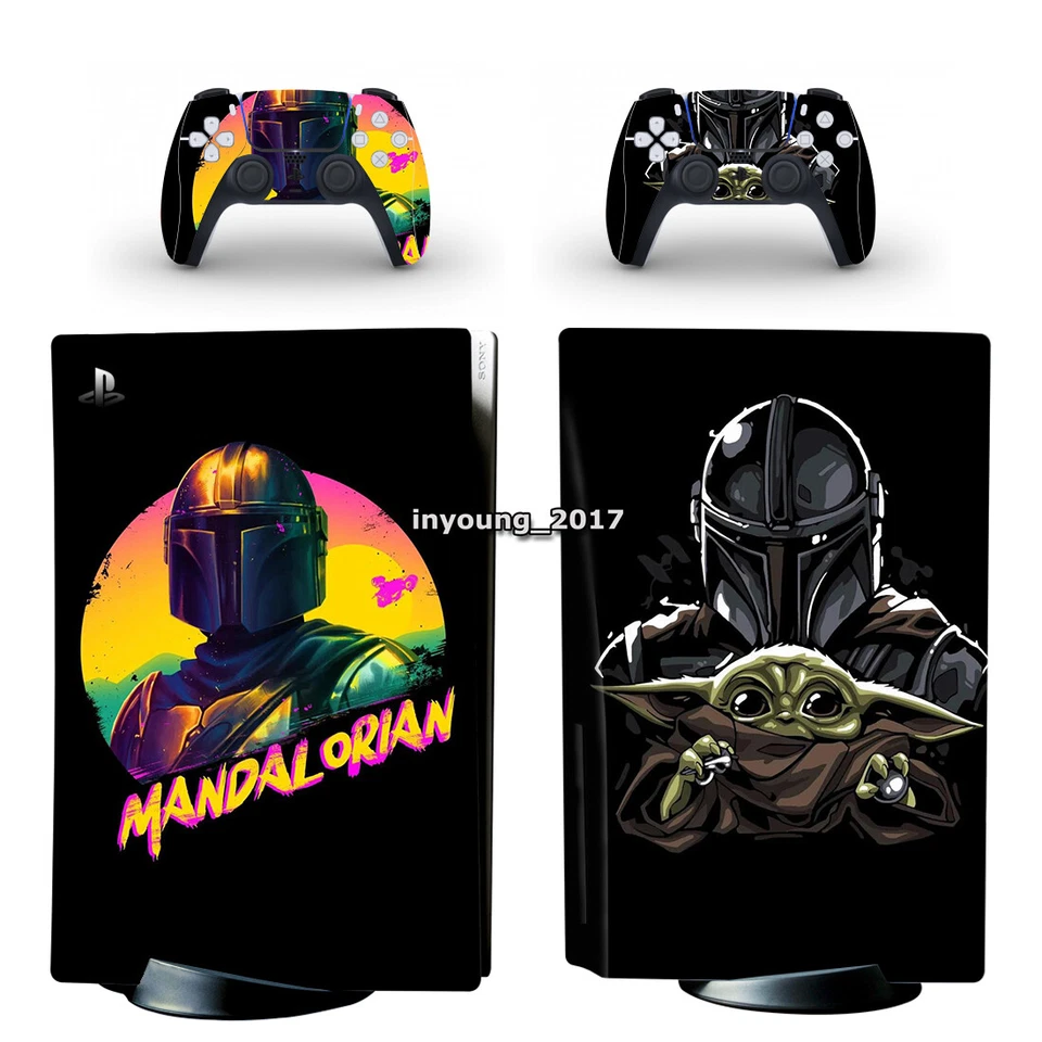 Skin Sticker fur PS5 Disc Version Vinyl Cover Decal Star Wars The Mandalorian #5 - Bild 1 von 3
