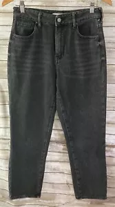 Pantalones de mezclilla PACSUN negros de tiro alto para mamá lavado medio talla 27 recortados j151 - Imagen 1 de 5