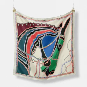 Bandana Halstuch Seide 53x53 bunt weiß fein Sommer Seidentuch Tuch Stola Damen - Bild 1 von 7