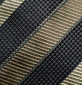 Gray Gold Striped COVERI Silk Tie Italy - Picture 1 of 7