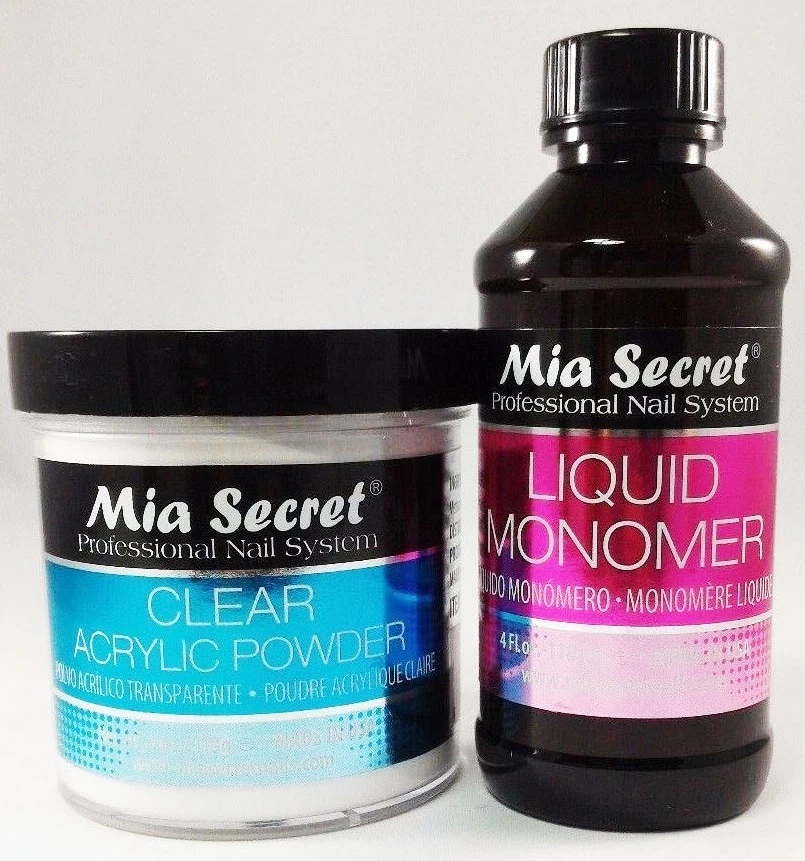 Monómero líquido Mia Secret 4 oz y polvo acrílico transparente Mia Secret 4 oz Foto 1 de 1