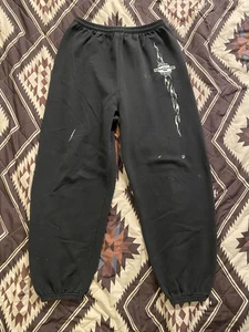 Vintage 90s Y2K Golds Gym Black Sweatpants Jogger Tribal Print Men’s Size XL - Bild 1 von 12