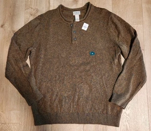 LL Bean Sweater Pulli Herren XL grün braun Rollkragen Baumwolle Fischer Gorp Neu mit Etikett - Bild 1 von 15