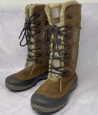 Women’s Columbia Omni-Heat Tall Snow Winter Boots Faux Fur Lining Sz 6 M Lace Up - Image 1 of 4