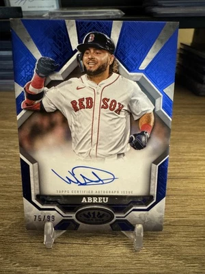 2025 Topps Tier One Wilyer Abreu Break Out Auto Blue Foil /99 Autograph Red Sox - Image 1 of 2