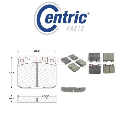 Centric Ceramic Disc Brake Pads w Shims for 1990-1991 Mercedes-Benz 350SDL sf Foto 1 de 4