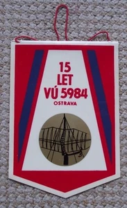 1976 VU5984 Czech Army Rocket Division Ostrava 15th Anniversary Pennant Flag - Picture 1 of 2