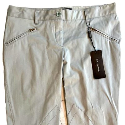 Dolce & Gabbana  Light Blue Equestrian Style Pants Cotton Q3PM Size 8 (Euro 41) - Image 1 of 4