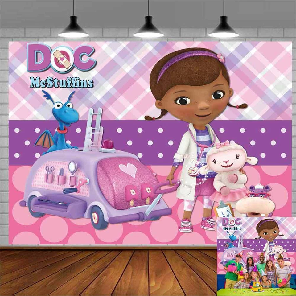 Doc McStuffins Party Supplies Birthday Decoration Backdrop Banner Vinyl 7x5ft - Image 1 of 4