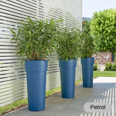 XXL Hoher Blumentopf mit Pflanzeinsatz 5 Farben rund + eckig Vase Übertopf Kübel - Bild 1 von 4