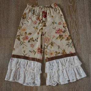Persnickety Girls Floral Lace Ruffle Pants Size 7 EUC Made in USA! - Picture 1 of 6