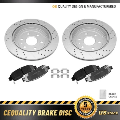 Rotores traseros perforados + almohadillas de cerámica para Chevrolet Traverse GMC Acadia 2009-2017 Foto 1 de 4