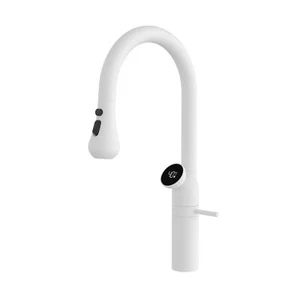 Grifo de cocina blanco giratorio 360° tirador pantalla de temperatura LED grifo mezclador - Imagen 1 de 2