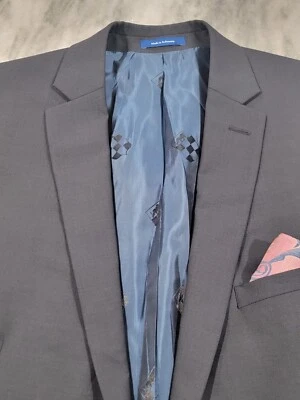 42R Men's Vince Camuto Blazer Slim Fit Gray 2 Button 100% Wool Sport Coat - Image 1 of 4