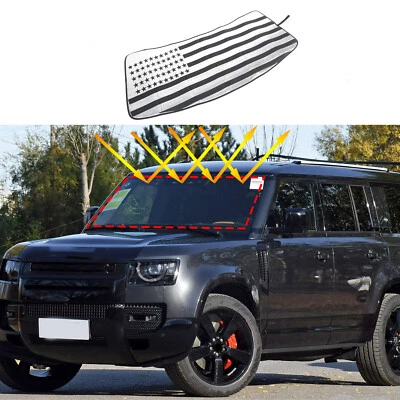 US Flag Front Window Visor Sun Windshield Sunshade For Land Rover Defender 20-23 - Изображение 1 из 4