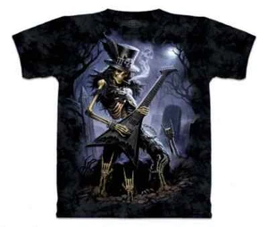 The Mountain Skull Play Dead Guitar Music Song Smoking Scary Gothic T-Shirt S-3X - Picture 1 of 5