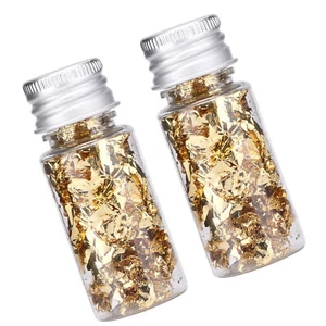 2x Edible Gold Leaf Flakes Multifunction Foil Paper Food Decorating Foil* - Picture 1 of 12