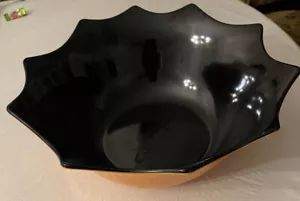 Halloween Bowl Spiderweb Party Serving Salad Punch Candy Orange Black 12” Web - Picture 1 of 5