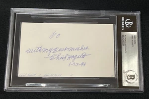Chief Hogsett Signed Index Card Beckett Certified Detroit Tigers - Imagen 1 de 2
