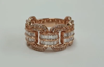 Effy Diamond & 14K Rose Gold Scalloped Band Size 7 - Image 1 of 4