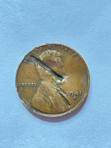 1941 S Lincoln Wheat Cent Penny Coin Cover