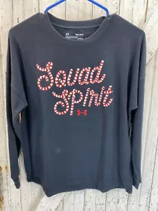 Girls Long Sleeve Large Under Armour Holiday Print Cheering Squad Spirit T-Shirt - Picture 1 of 7