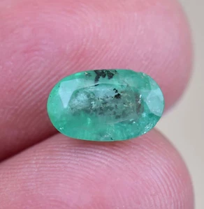 Unheated 1.40 Ct Natural Green Emerald 9.1 mm Certified Colombian Loose Gemstone - Picture 1 of 8