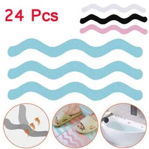 24Pcs Bath Tub Shower Stickers Anti Slip Grip Strips Non-Slip Safety Floor Tread - Picture 1 of 15