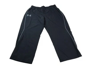 Under armour Track Pants Mens 2XL Black Lined Loose Fit Training Gym Drawstring - Picture 1 of 11