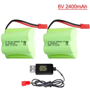 2Pcs 6v 2400mAh Ni-MH AA Battery JST Plug for RC Toys Cars Truck Tank Guns robot - Picture 1 of 5