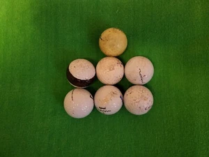 7 Golfbälle gebraucht 6 weiß 1 hellgelb - Bild 1 von 9