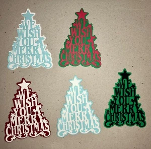 MERRY CHRISTMAS TREE cardstock paper die cut embellishments card making snowman - Picture 1 of 23