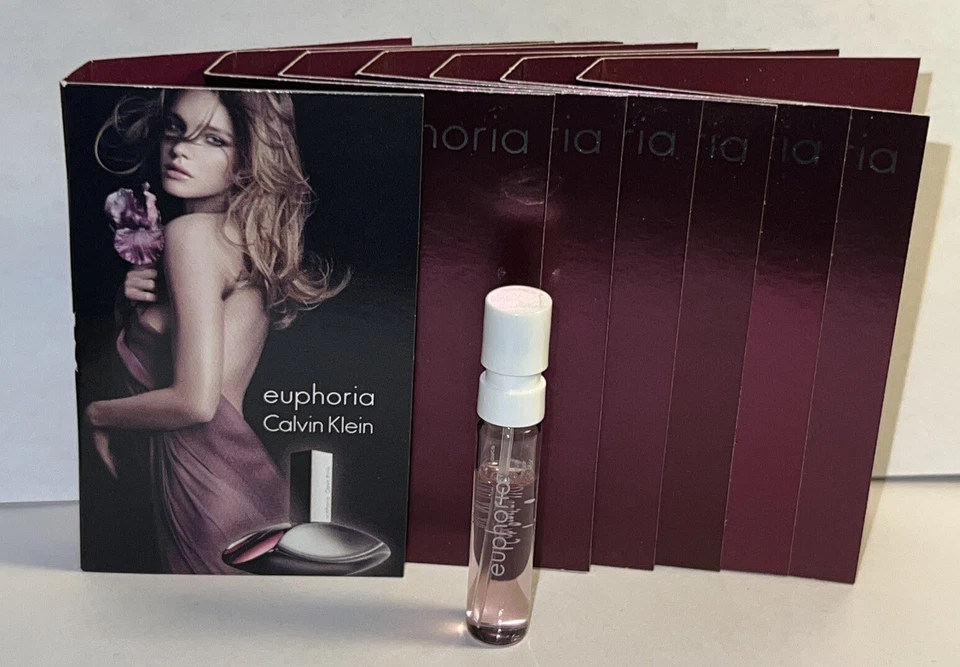Lote de 7 Calvin Klein Euphoria Feminino Eau de Parfum Amostra Spray Frasco 0,04 oz/1,2 ml Novo - Imagem 1 de 1