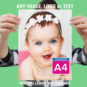 A4 Personalised Photo Print Laminated Picture Image Print Gift Poster Art 255gsm - Picture 1 of 1