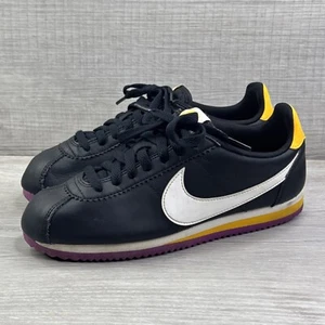 Nike Classic Cortez Black Laser Orange Vivid Purple 807471-022 Womens SZ 7.5 - Picture 1 of 10