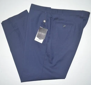 NWT RALPH LAUREN Classic Fit Ultraflex Stretch Navy Flat Dress Pants 40 x 30 - Picture 1 of 3