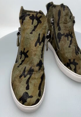 ALL BLACK  SZ 39 Camo Calf Hair High Top  Anthropologie Collab Trendy Sportswear - Image 1 of 4