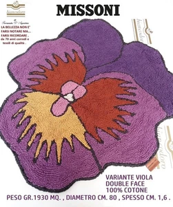 TAPPETO MISSONI ROTONDO 100% COTONE DIAMETRO CM. 80 DOUBLE FACE MULTIUSO - Picture 1 of 6
